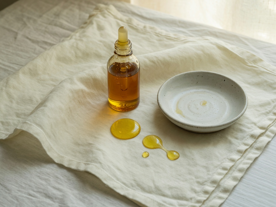Olive oil dropper bottle used to soften ear wax before an appointment